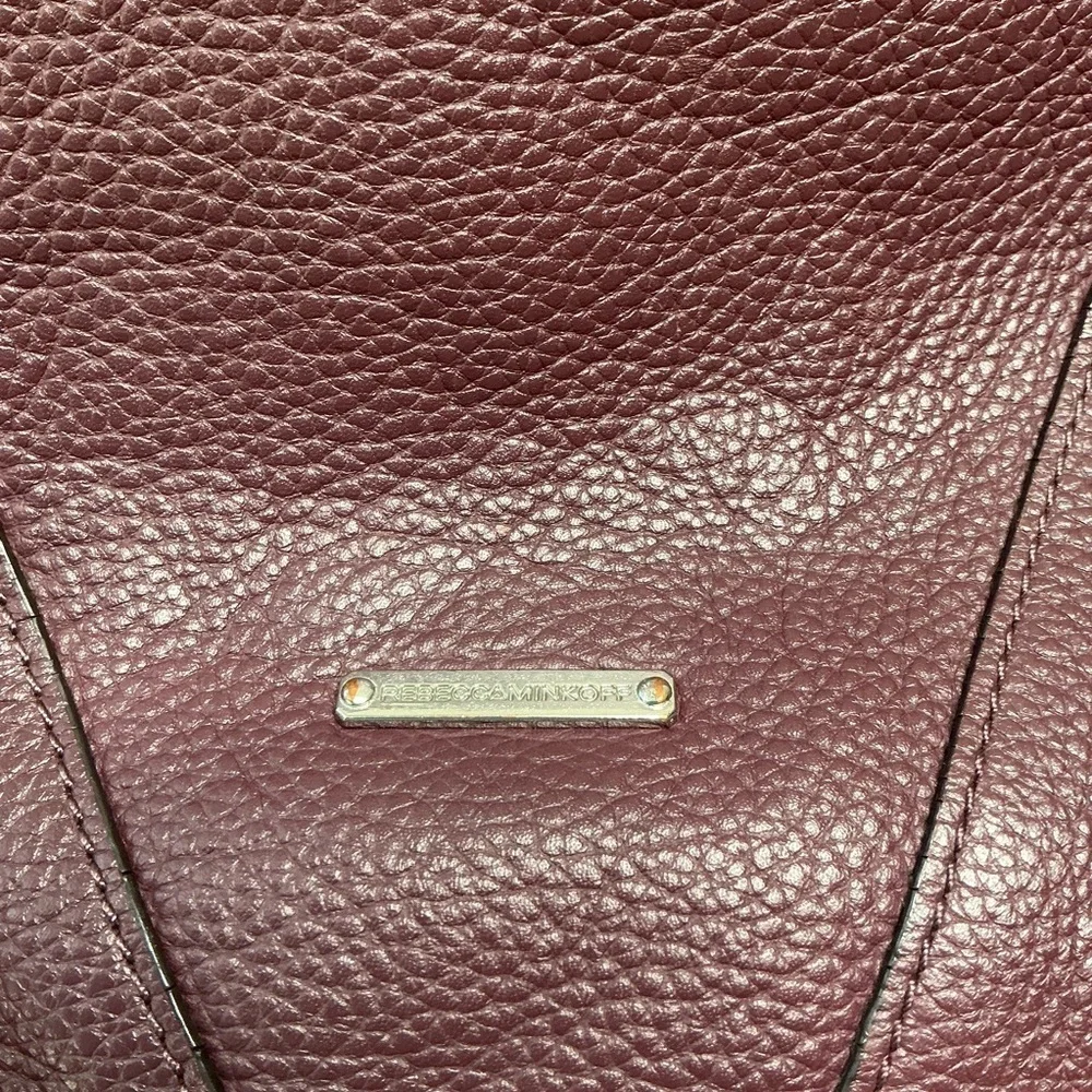 Rebecca Minkoff Leather Hobo Tote Crossbody Bag in Maroon